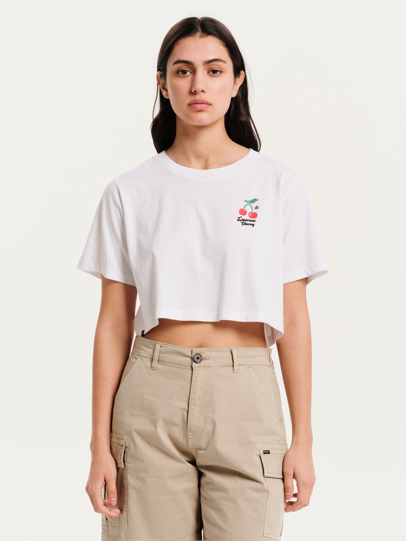 Emerson Γυναικείο Crop T-Shirt 251.EW33.68 WHITE