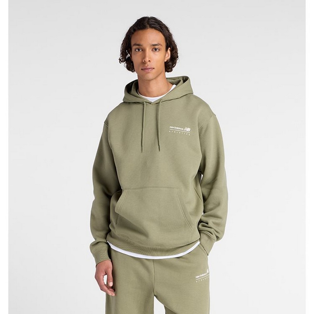 New Balance Linear Graphic Fleece Hoodie MT53528 DEK