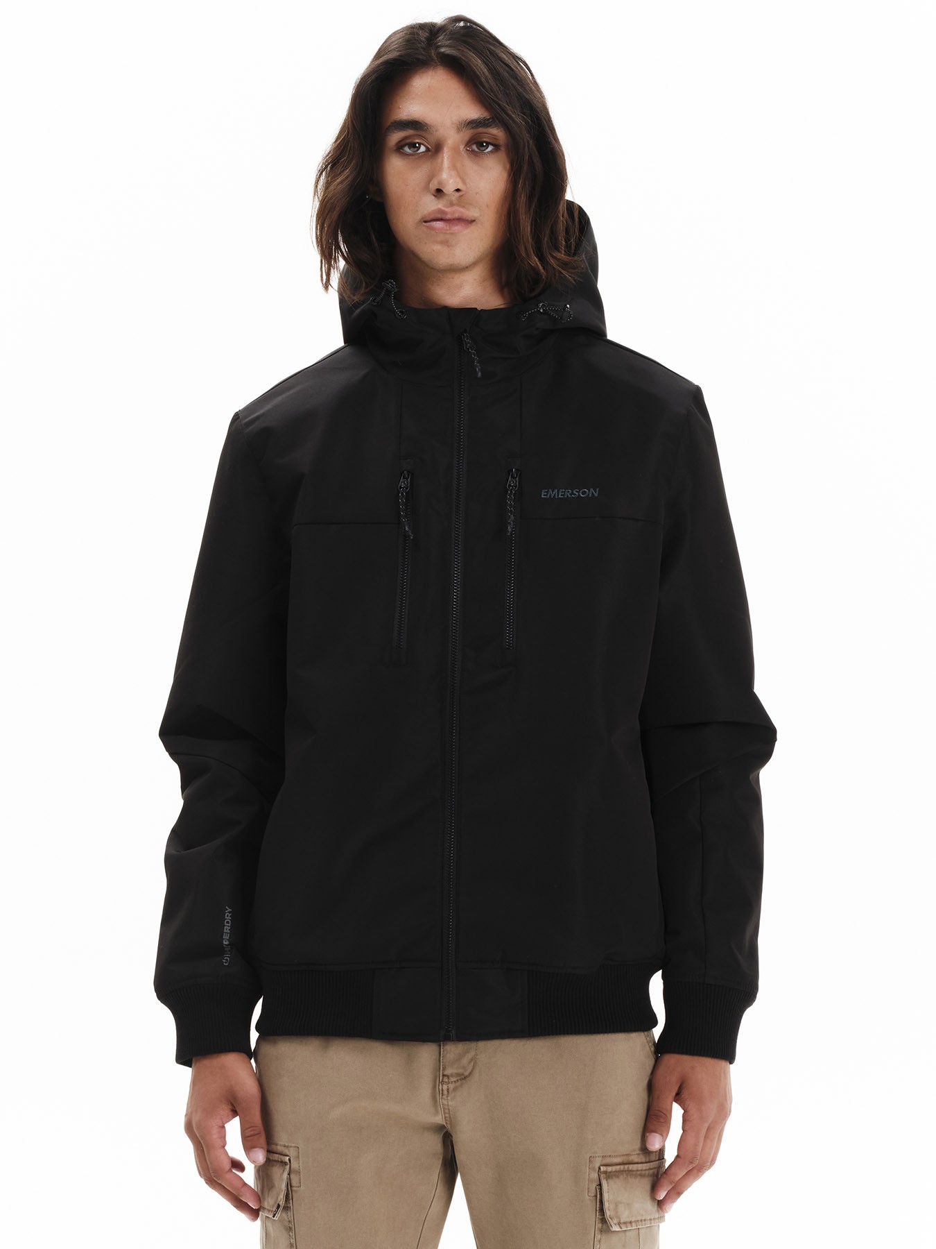 Emerson Bomber Ανδρικό Μπουφάν Κουκούλα 252.EM10.31 Black