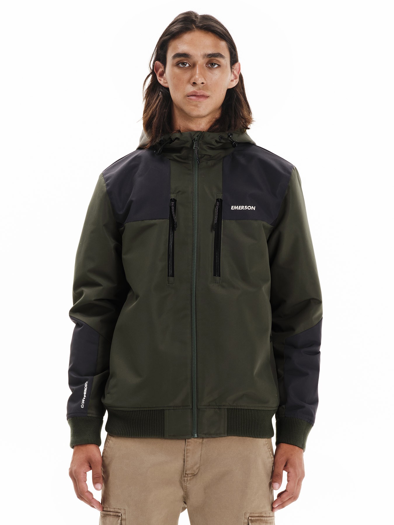 Emerson Bomber Ανδρικό Μπουφάν Κουκούλα 252.EM10.31 Pine Green/Ebony