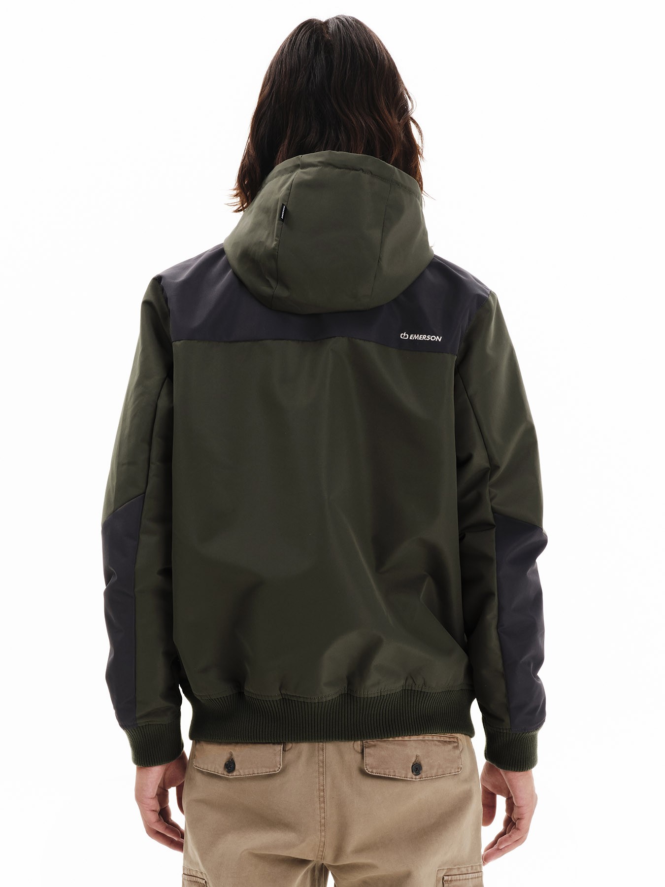 Emerson Bomber Ανδρικό Μπουφάν Κουκούλα 252.EM10.31 Pine Green/Ebony - Image 3