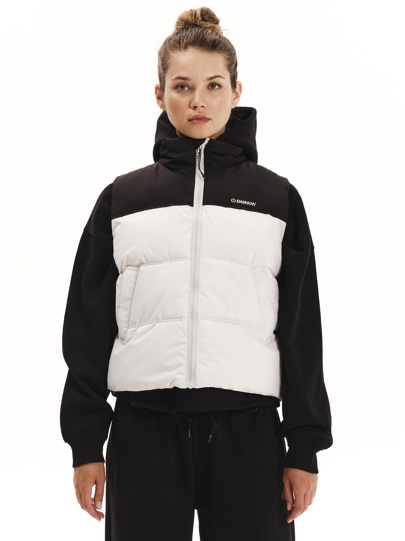 Emerson Γυναικείο Αμάνικο Μπουφάν Puffer 252.EW10.73 Clay Gray/Black