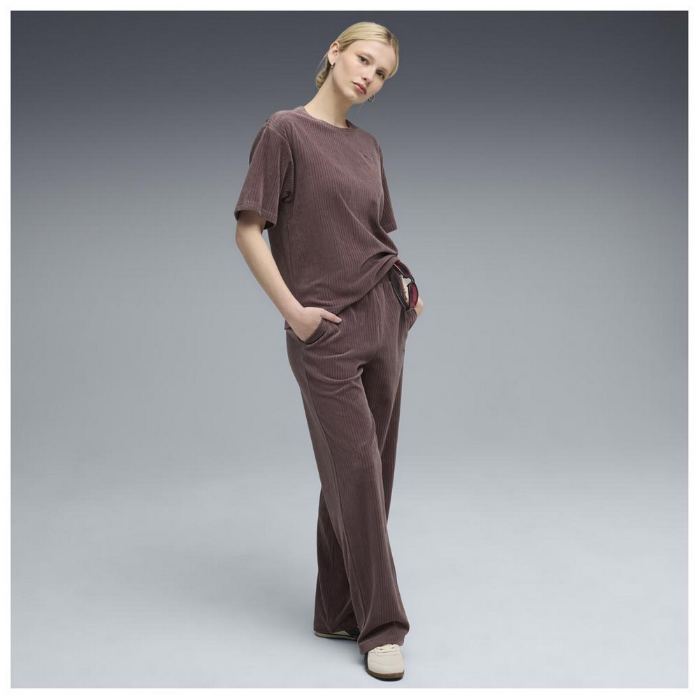Puma Ess Elevated Velour Rib Straight Leg Pants 688108-88 - Image 3