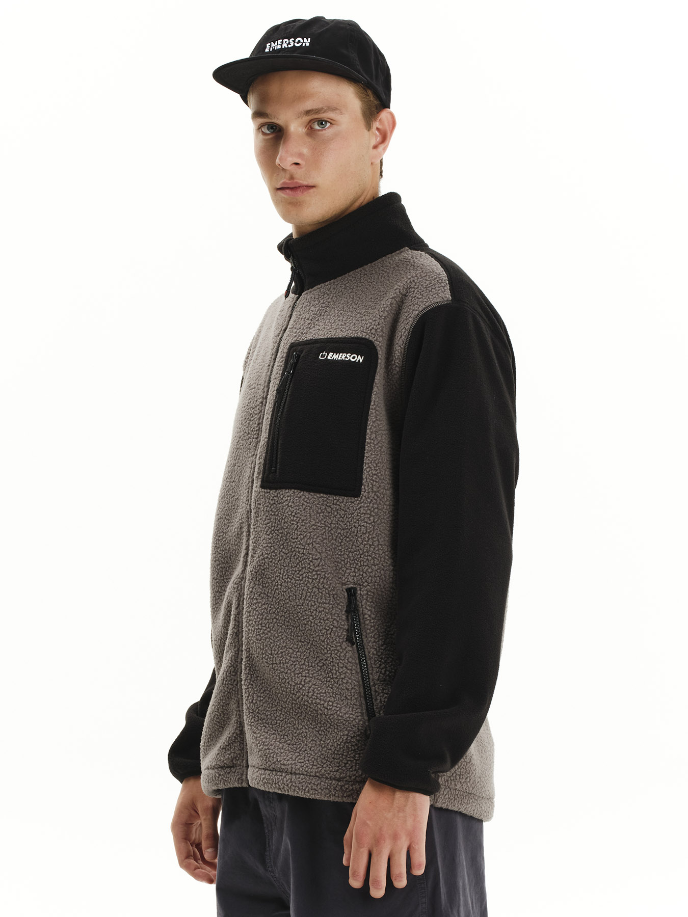 Emerson Full Zip Fleece Ανδρικό 252.EM290.27 D.Grey Black - Image 2