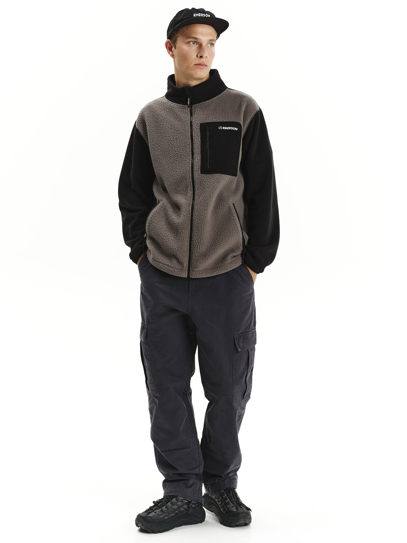 Emerson Full Zip Fleece Ανδρικό 252.EM290.27 D.Grey Black - Image 4