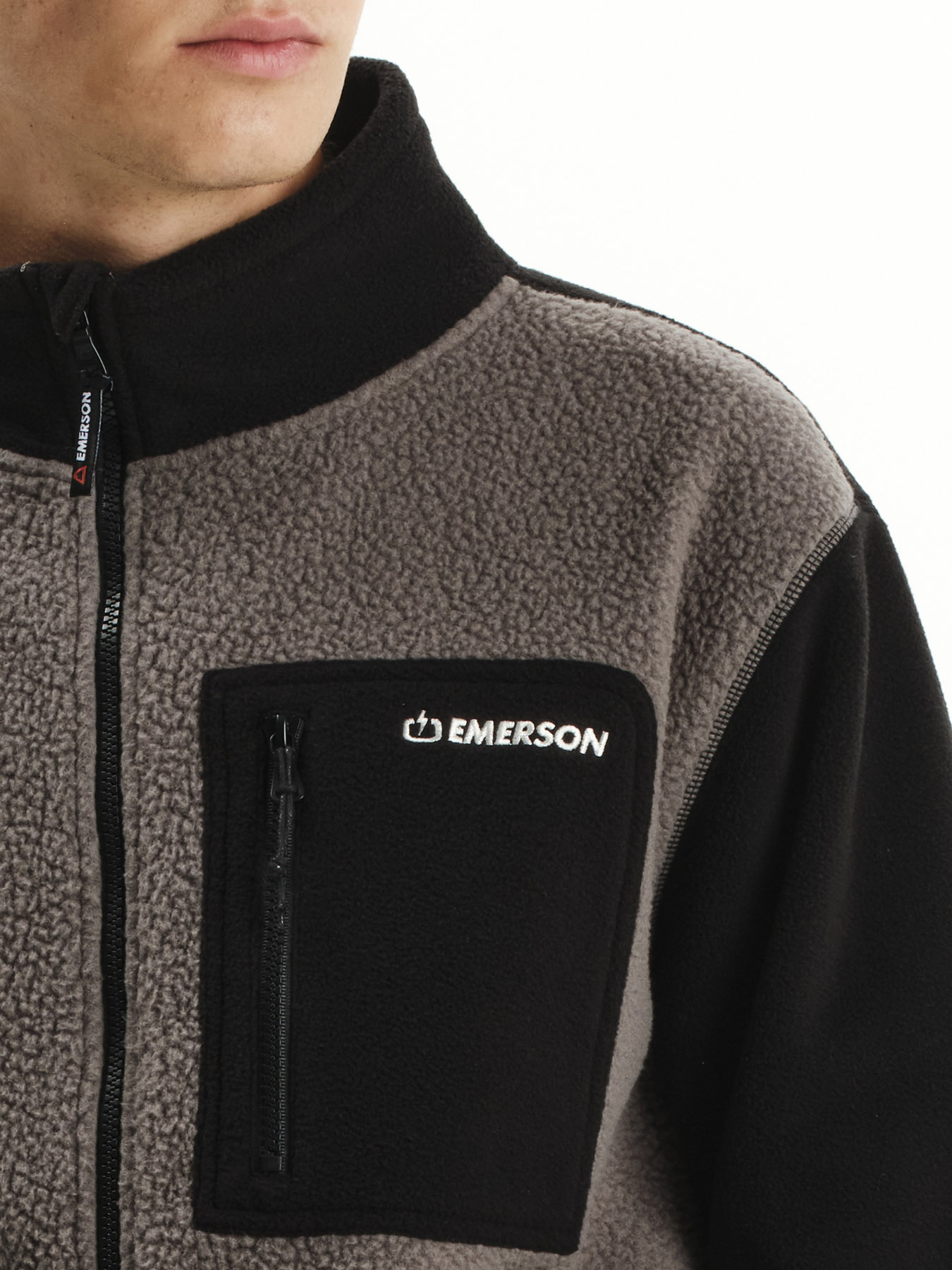 Emerson Full Zip Fleece Ανδρικό 252.EM290.27 D.Grey Black - Image 6